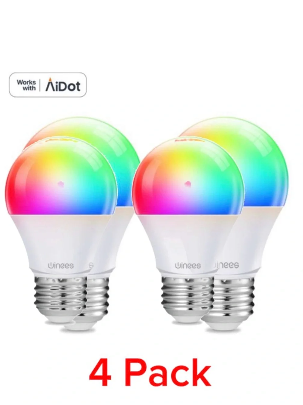 AIDOT A19 RGBW Smart WiFi Light Bulbs, Color Changing, App & Voice Control